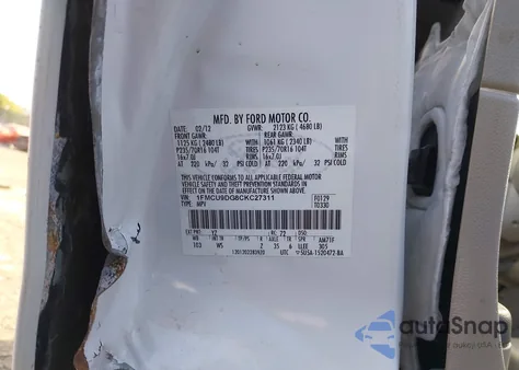 2012 Ford Escape Xlt из США, поврежденный, VIN 1FMCU9DG8CKC27311